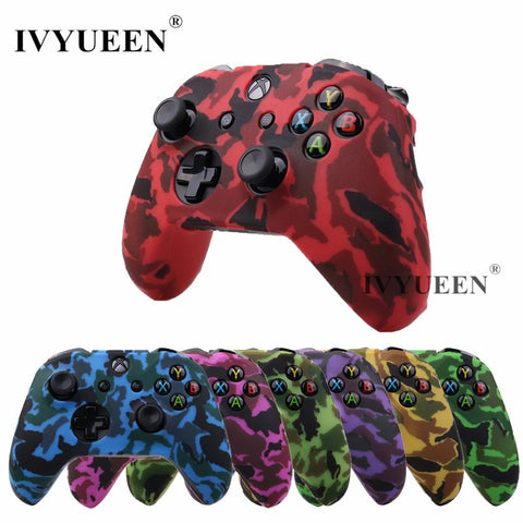 Silicone Protective Skin Case for XBox One X S Controllers With Camouflage And Grips Bundle