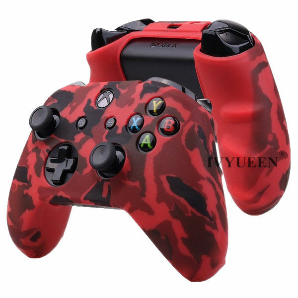Silicone Protective Skin Case for XBox One X S Controllers With Camouflage And Grips Bundle