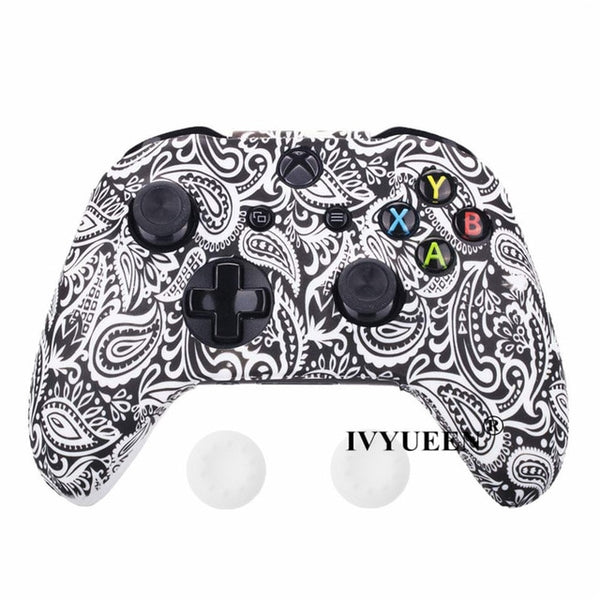 Silicone Protective Skin Case for XBox One X S Controllers With Camouflage And Grips Bundle