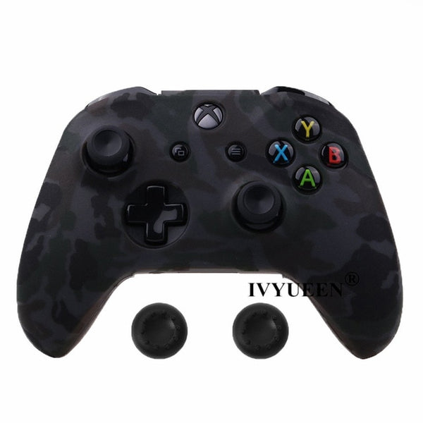 Silicone Protective Skin Case for XBox One X S Controllers With Camouflage And Grips Bundle