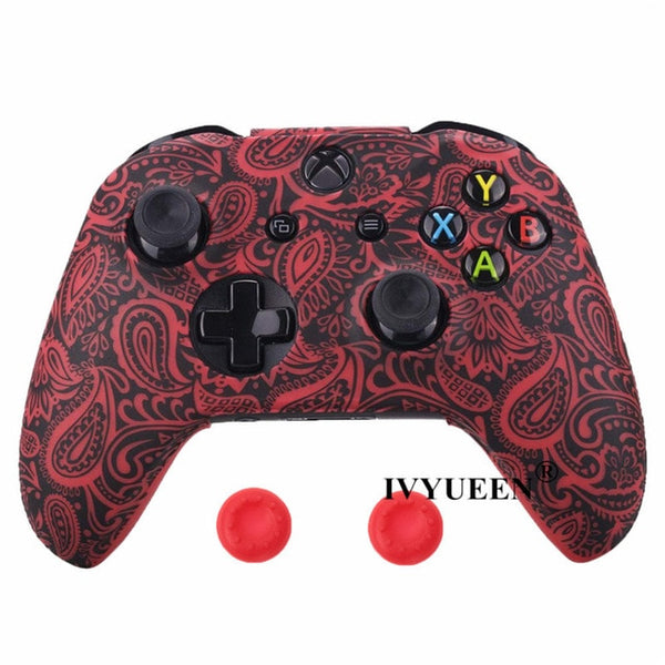 Silicone Protective Skin Case for XBox One X S Controllers With Camouflage And Grips Bundle