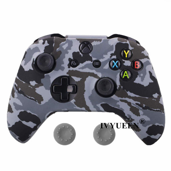 Silicone Protective Skin Case for XBox One X S Controllers With Camouflage And Grips Bundle