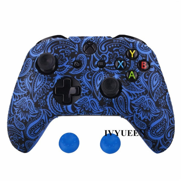 Silicone Protective Skin Case for XBox One X S Controllers With Camouflage And Grips Bundle