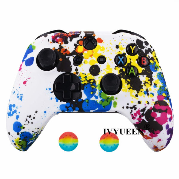 Silicone Protective Skin Case for XBox One X S Controllers With Camouflage And Grips Bundle