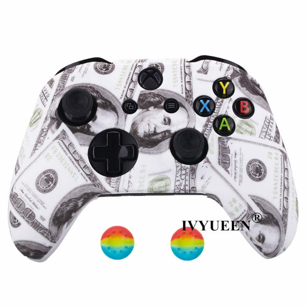 Silicone Protective Skin Case for XBox One X S Controllers With Camouflage And Grips Bundle