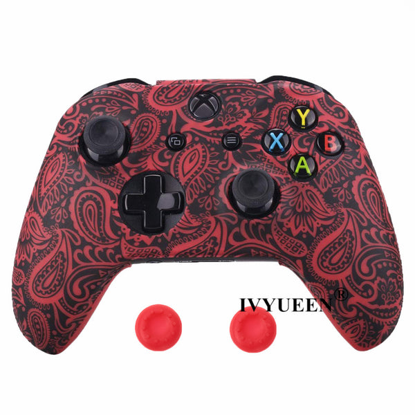 Silicone Protective Skin Case for XBox One X S Controllers With Camouflage And Grips Bundle