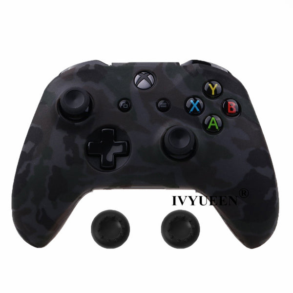Silicone Protective Skin Case for XBox One X S Controllers With Camouflage And Grips Bundle