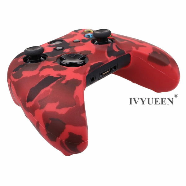 Silicone Protective Skin Case for XBox One X S Controllers With Camouflage And Grips Bundle