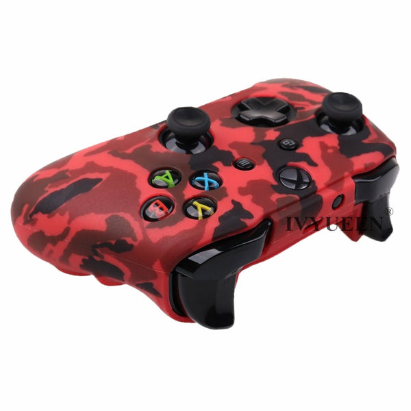 Silicone Protective Skin Case for XBox One X S Controllers With Camouflage And Grips Bundle