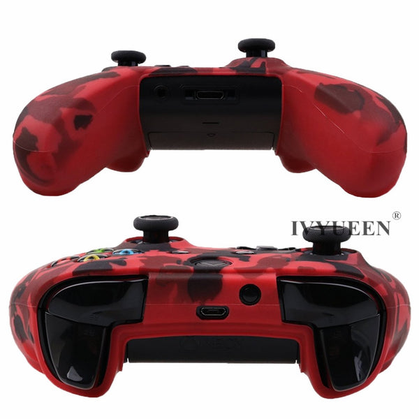 Silicone Protective Skin Case for XBox One X S Controllers With Camouflage And Grips Bundle